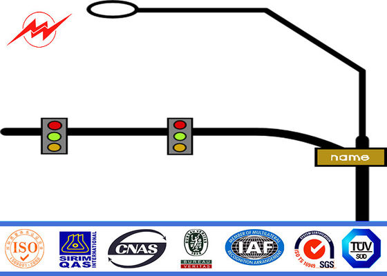 5m Powder Coating Gr50 LEDTraffic Light Signals , Driveway LED Stop Lights