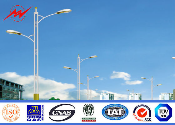 Shockproof 1.5M Double Cross Arm Solar Power Light Pole For Parking Area