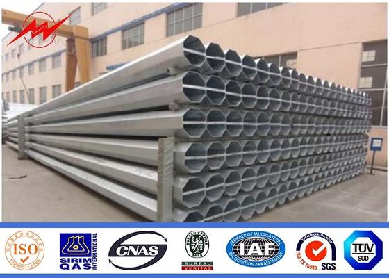 14m Heigth 16 sides Sections metal utility poles For Overhead Transmission