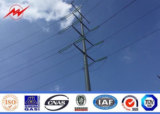 Gr65 Embedded Electric Transmission Towers Polygonal Distribution Cross Arms Available