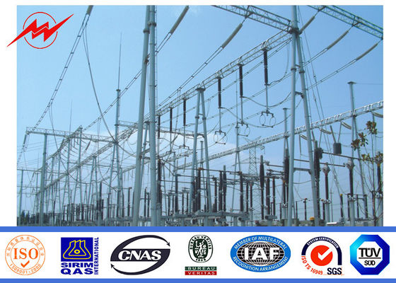 Power Transmission 110kv 15m Steel Power Poles With Galvanizatiom