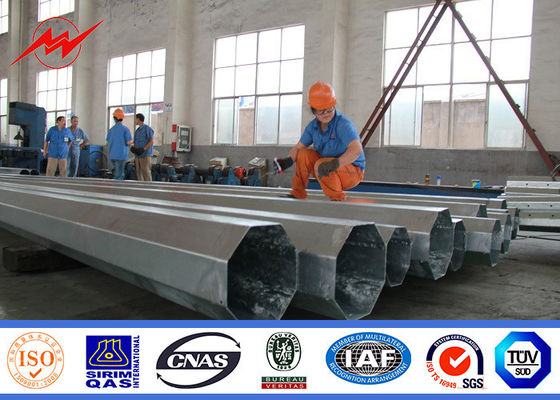 Electrical 132kv Steel Tubular Pole For Transmission Power Line