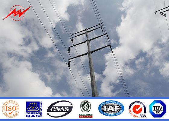 Tapered Galvanized metal utility poles For Electrical Line Project