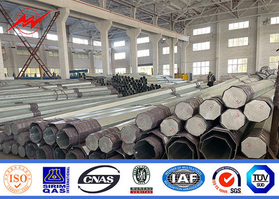 Gorąco pogalwanizowany ośmiokątny słup zasilania elektrycznego o dostosowalnej wysokości i kształcie