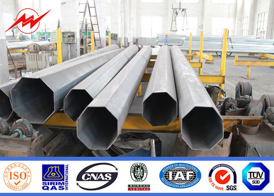 Lattice Welded Steel Tubular Pole With Conductors 15m Q345 Hot Dip Galvanized Tubular