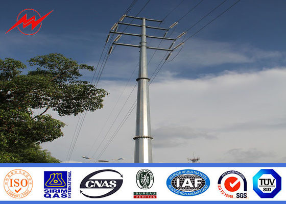 110kv Electrical Transmission Galvanized Power Pole Hexadecagonal Hot Rolled Steel