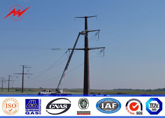8 Sided 24M Clase 3000 Metal Steel Utility Poles For Transmission Overhead Line