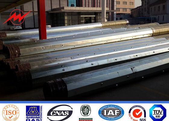 69KV 15M Round ASTM A123 Galvanised Steel Poles for Power Distribution