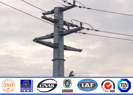 11.8M Gr65 Hot Dip Galvanized Steel Pole 5mm Wall Thickness Steel Transmission Poles