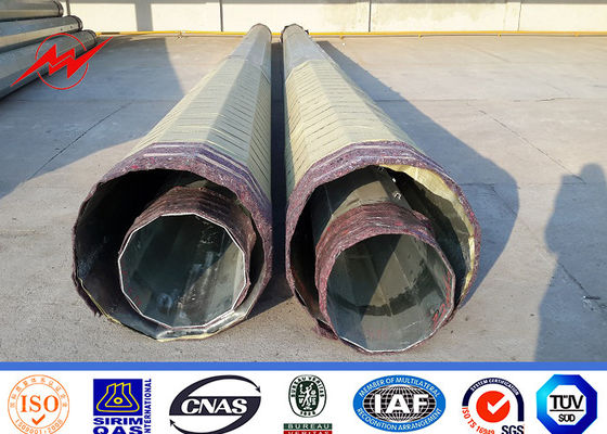 AWS D1.1 17M Galvanized Power Distribution 220 KV Steel Transmission Poles