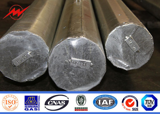 Galvanization Electrical Power Pole 69 kv Transmission Line Poles ASTM A123 Standard