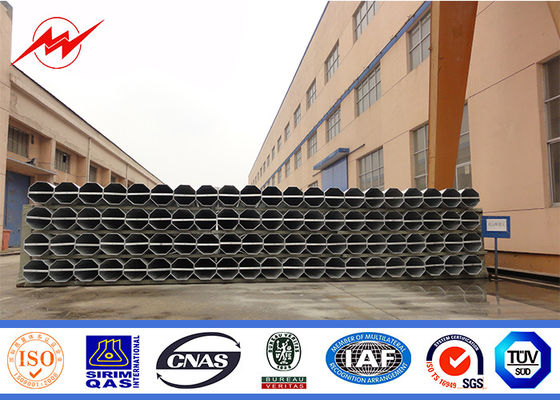 11.8M 500 Kgf 8 Sides Galvanized Steel Pole Bitumen Surface 4mm Thickness