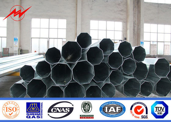 ISO 9001 69 kv Electrical Transmission Line Pole ASTM A572 Steel Tubular