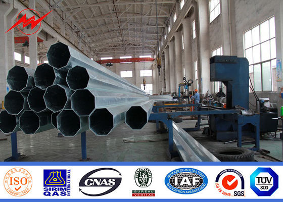 Metallic Distribution Galvanized Steel Utility Pole For Electricity Distribution Line