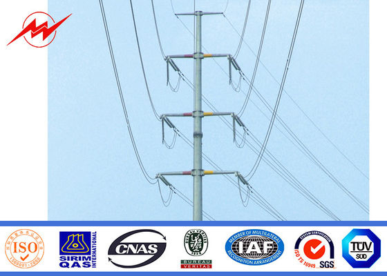Gr50 Round Transmission Line Steel Utility Pole 20m With 355 Mpa Yield Strength