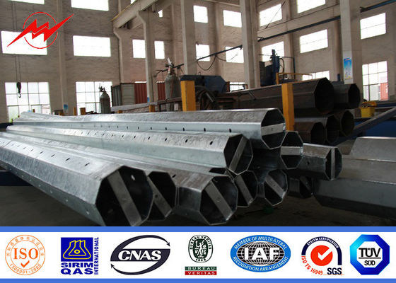 ASTM A572 Galvanized Tubular Steel Pole For 69 Kv Electrical Transmission Line