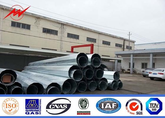 Steel Hot Dip Galvanized Steel Pole For Transmission Power Distribution 30 - 80 Ft