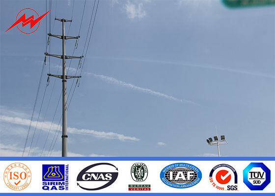69 kv 24M Round Transmission Line Galvanised Steel Poles For Power Distribution