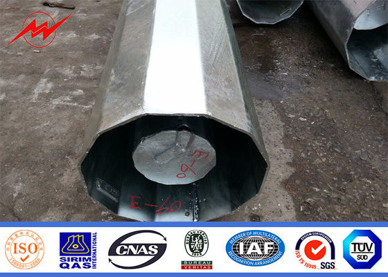 11M 2.5KN Octagonal Galvanized Steel Pole Bitumen Surface 34.5 KV Power Line Pole