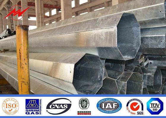 15m Electrical Galvanised Steel Pipe Taper / Polygonal Shape For Transmission Line