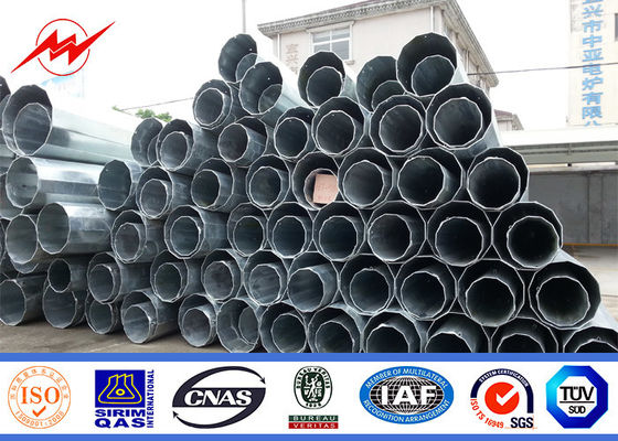 11KV 73KM Transmission Line Galvanized 4mm Electric Steel Pole with Bitumen