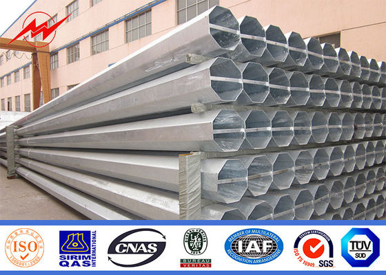 Electrical S500MC Galvanized Steel Pole For 110 kv Transmission Line Project