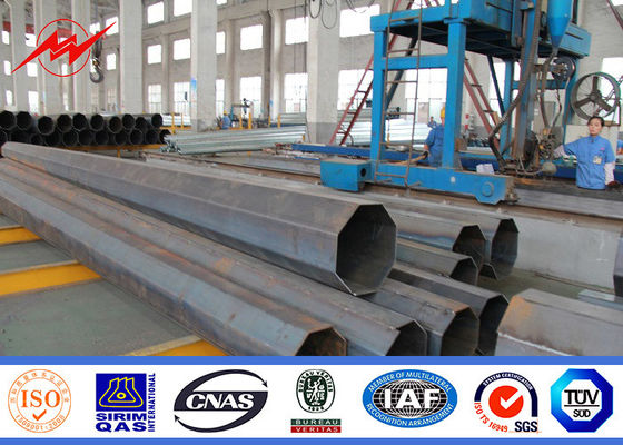 8M 5 KN 3 mm Thickness Steel Tubular Pole For Electrical Distribution Line Project