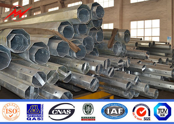 12m 1250Dan Galvanized Steel Power Pole For 69kv Power Transmission