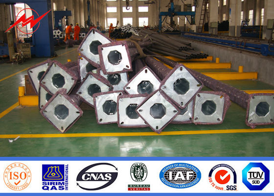 conical type Q235 Steel galvanized Street Light Poles 6M 7M 8M