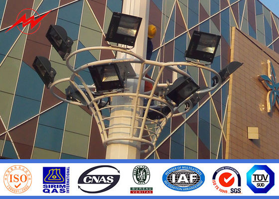 30m Zewnętrzny słup oświetleniowy o wysokiej masztu galwanizowany na stadion piłkarski