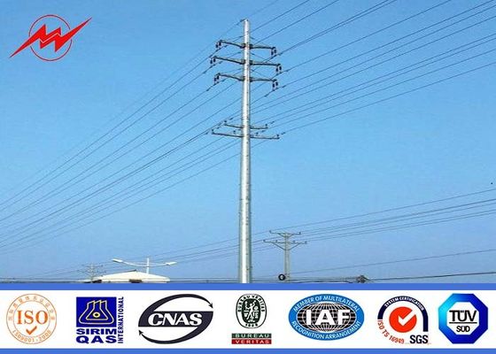 Steel Hot Dip Galvanised Steel Pole For Transmission Power Distribution 30 - 90FT