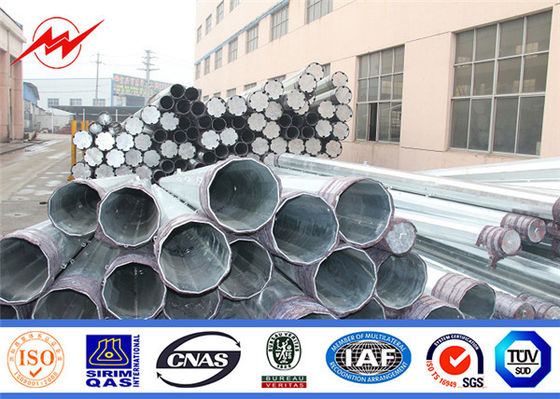 Hot Dip Galvanized Electrical Transmission Poles With 50 Years Life Time