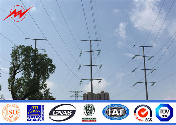 220KV Electric Tubular Poles Metal Post Galvanized Electrical Utility Poles