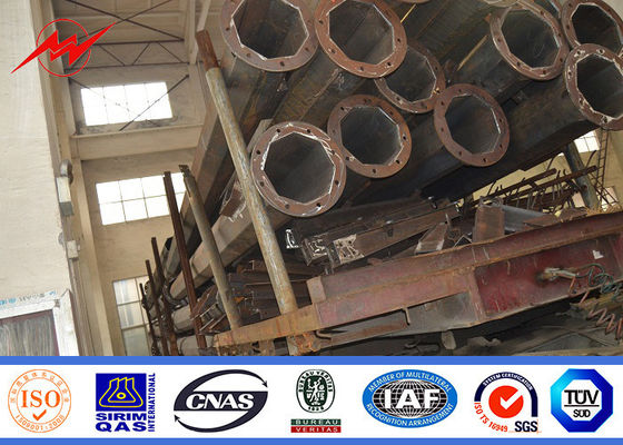 Galvanized Q235 Single Arm Electric Street Light Poles With 4mm Thickness