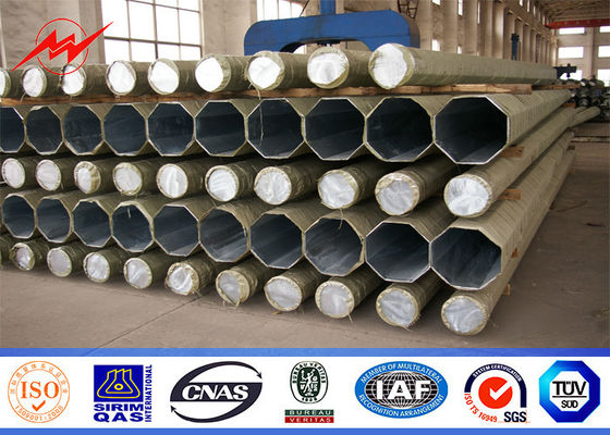 132kv Wysoka wytrzymałość Stalowy słup zasilający do dystrybucji transmisji o grubości 15 mm