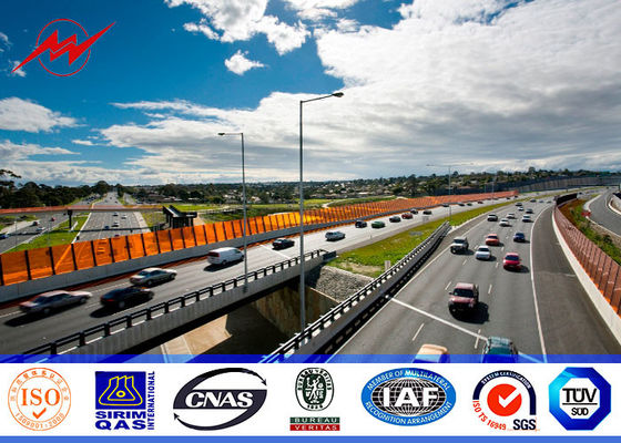 Ocynkowane na gorąco zewnętrzne oświetlenie uliczne Słupki od 5M do 8M z podwójnym ramieniem zakrzywionym