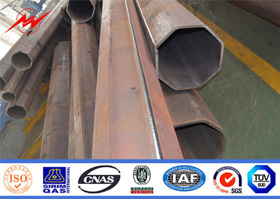 Galwanizowane materiały elektryczne HDG 132KV Ośmiokątny słup stalowy