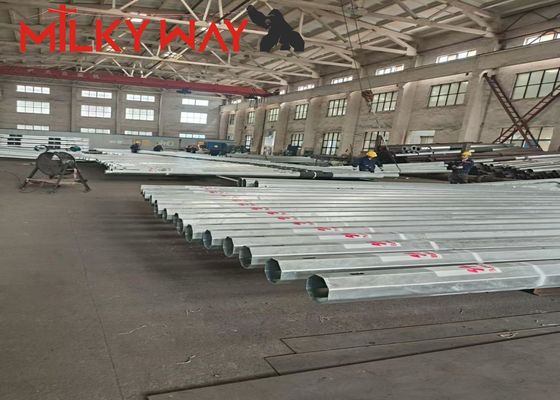 15M 8KN Gr65 Stalowy rurowaty słup na rynek afrykański z certyfikatem BV i grubością ściany 3 mm