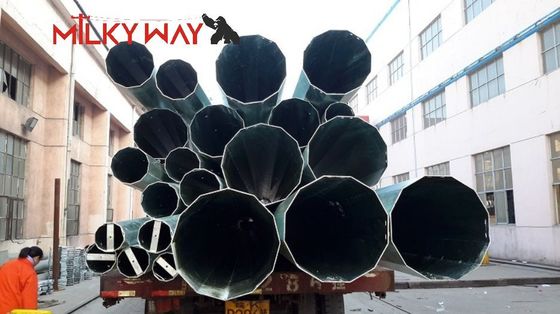 Gotowe galwanizowane stalowe słupy użytkowe do transmisji elektrycznej z wysokim współczynnikiem bezpieczeństwa