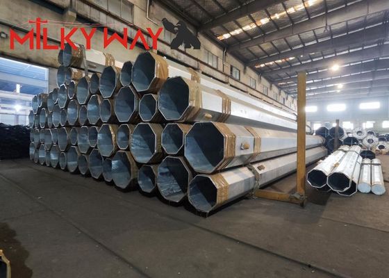 90ft Galwanizowany Monopolu Wieża dla telekomunikacji z szybkim montażu i krajowej konstrukcji stalowej