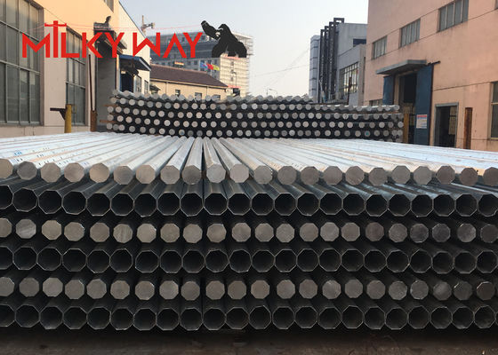 12m Ośmiokątne słupy energetyczne ze stali Gr65, ocynkowane ogniowo, do przesyłu energii elektrycznej