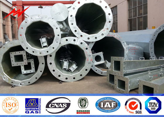 Okrągłe stożkowe słupy elektryczne, galwanizowany biegun dystrybucji