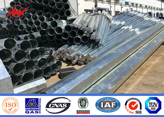 Uliczny słup elektryczny ocynkowany ogniowo z podwójnie zakrzywionym ramieniem oświetleniowym 3M