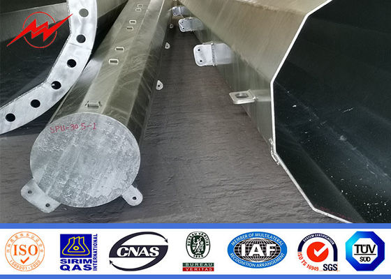 30,5 m Typ kołnierza Tradycyjny ocynkowany stalowy słup, słupy do przesyłu energii elektrycznej