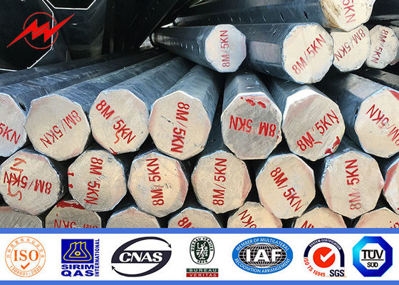 Słup afrykański 8m 16m poza linią elektryczną Stalowy słup zasilający o minimalnej granicy plastyczności 500Mpa