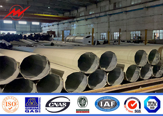 14m długi pojedynczy kawałek stalowy słup z bezszwowym spawaniem dla estetycznego apelu na Filipinach