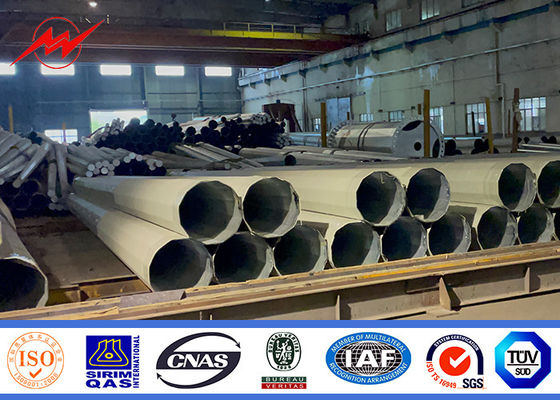 14m długi pojedynczy kawałek stalowy słup z bezszwowym spawaniem dla estetycznego apelu na Filipinach