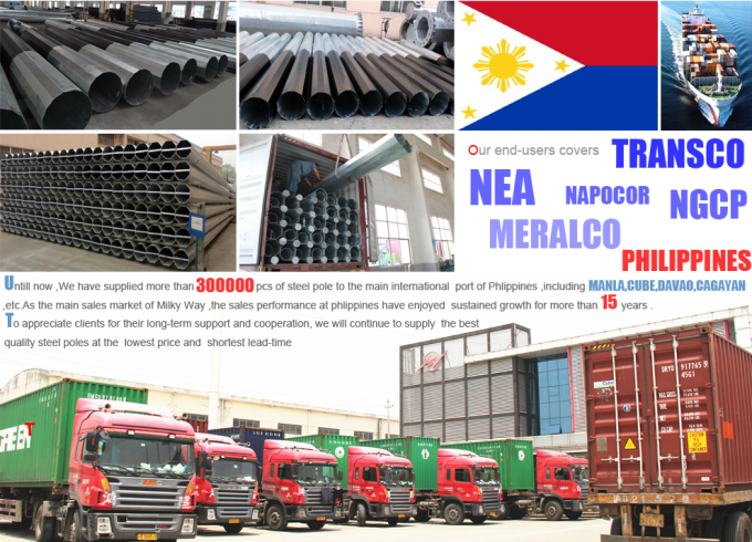 60FT 65FT 1280kg Dostosowywalny słup zasilania elektrycznego dla różnych rynków i wymagań w różnych krajach 1