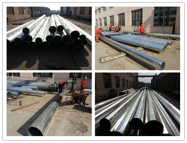 14m klasa 3 klasa 4 Galwanizowany słup stalowy dla linii przesyłowej 33kv 0